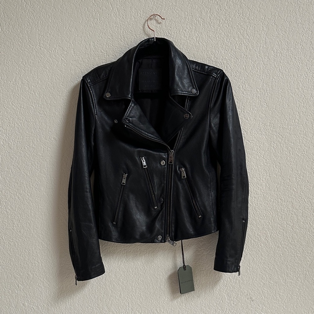All saints leather “Croft biker” jacket